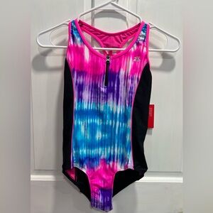 ZERO XPOSURE NWT Rainbow Falls One Piece Bathing Suit Size 14 Girls